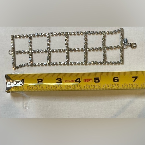 Express Vintage Rhinestone Windowpane Bracelet - Picture 2 of 4